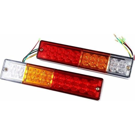 2 Stück LED-Rückfahrblinker, 20 LEDs, 12 V/24 V, hohe Leuchtkraft für Autos (Ausführung: 12 V)