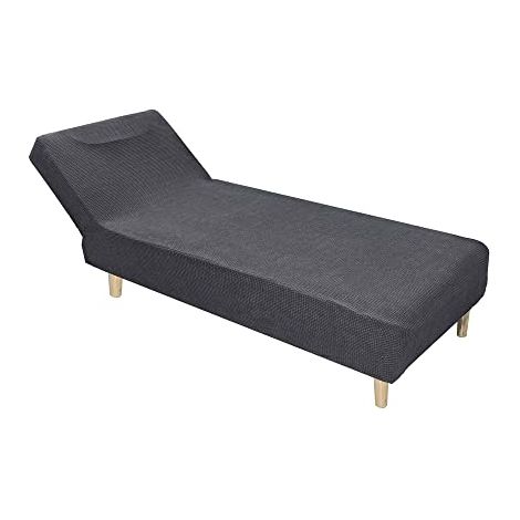 Funda elástica para chaise longue sin reposabrazos, impermeable, moderna y suave, para sala de estar, dormitorio, protector de sillón reclinable de interior (1 unidad, gris oscuro)