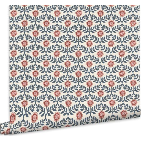 Joules Vliestapete Stately Floral Blau 10mx52cm (1/5)