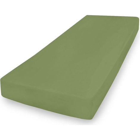 Lenzuolo con angoli in jersey di alta qualità 110x190, 120x200x20, verde35, opaco (1/5)