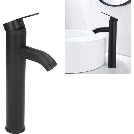 Hochwertig-Badewannenarmatur, mattschwarz, Edelstahl, G1/2, Einhebelmischer mit 2 flexiblen Schläuchen (1/5)