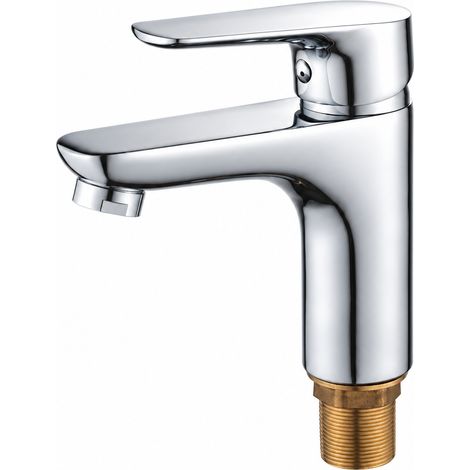 Robinet lave-mains d'eau froide pour lavabo en laiton massif Chrome modèle Clear cartouche 25 mm 1 kg – Livraison gratuite (1/5)