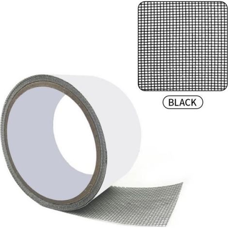 Ruban de réparation de moustiquaire pour écran de fenêtre,auto-adhésif,couvrant le treillis métallique,joint de - 50mm x 3m black