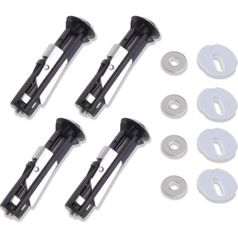 Kit de fixation pour abattant de WC, charnières en acier inoxydable avec rondelles, accessoires d'entretien du couvercle, vis universelles (1/5)