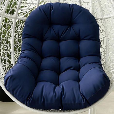 Coussin de rechange imperméable pour balancelle de jardin, cocon 120 x 84 x 18 cm Épais Amovible avec attaches pour balancelle de jardin, cocon Bleu (1/4)