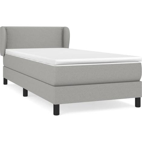 Maison Exclusive - Boxspringbett mit Matratze Hellgrau 90x200 cm (1/5)