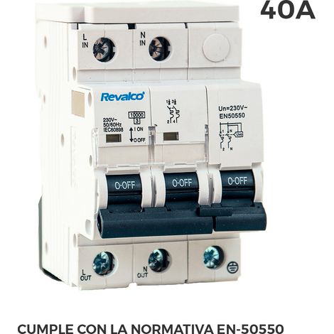 Iga 2p 40a c 10ka schutz vor überspannung permanent nach norm en-50550 und transient 5-15ka 275v