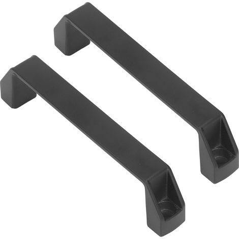 Lot de 2 poignées d'ameublement en alliage d'aluminium robuste, entraxe 180 mm, noires, design contemporain pour placard cuisine frigo portail (1/5)