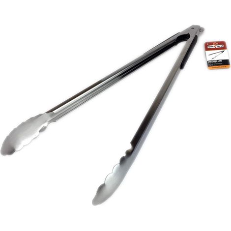 1 Pince à barbecue, Acier inoxydable, Embouts plastique, 54 cm, Résistante chaleur, Cuisson extérieur (1/4)