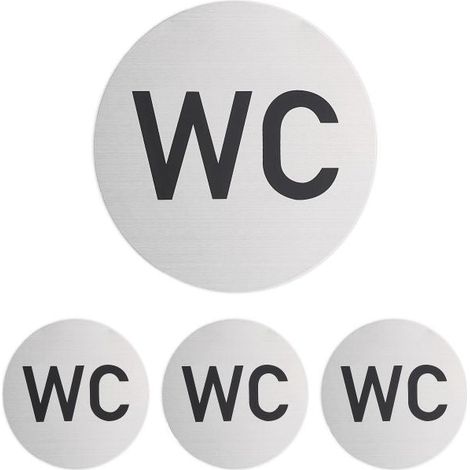Lot de 4 panneaux wc autocollants (1/5)