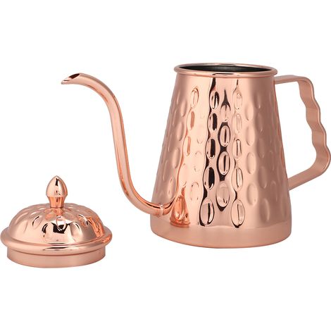 Bouilloire à bec verseur à pois, cafetière à filtre domestique, acier inoxydable 304, or rose. (1/5)