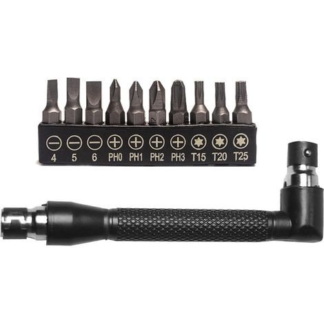 Clé à double extrémité 6,35 avec 10 embouts de tournevis pour garage, maison, clé à douille 1/4, outils de réparation automobile
