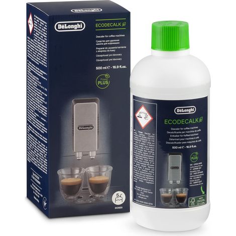 De'Longhi EcoDecalk Decalcificante DLSC500, 5 Dosi di Decalcificazione, Accessorio Manutenzione Macchina da Caffè, Ingredienti di Origine Vegetale, Bottiglia Con 5 Dosi, 500ml (1/4)