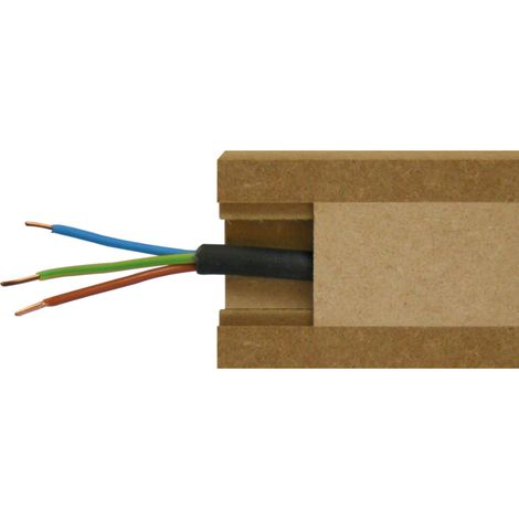 Lot de 10 Goulottes MDF Passes-câbles à couvercle, L.2.44 m x H.5.5 cm, Ep. 18 mm (1/5)