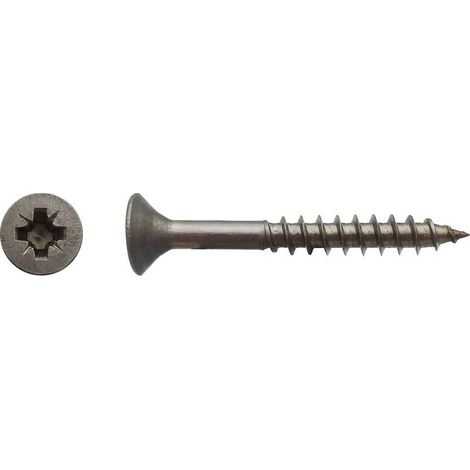 200 Vis Bois Tête Fraisée Pozidriv F/Partiel 4 x 40 mm - Inox A2 - D-Work