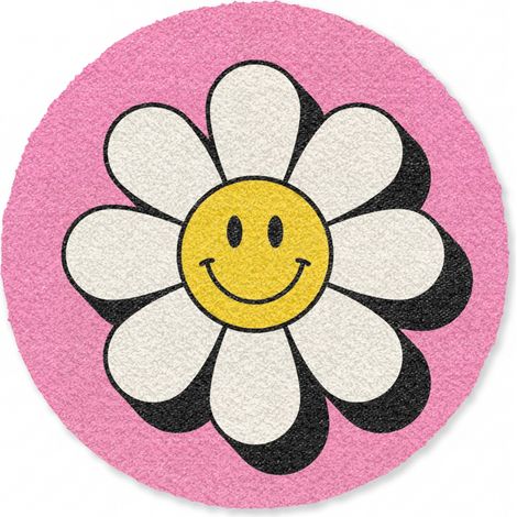ALFOMBRA Smiley - Flor - Rosa 120x120 cm (1/5)