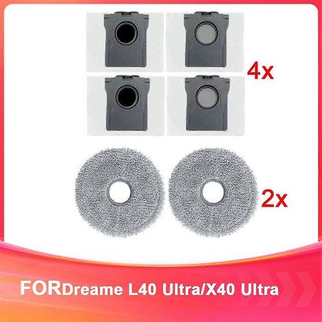 Consommables pour aspirateur robot Dreame L40 Ultra/X40 Ultra : sac à poussière, serpillière et balai. (1/5)