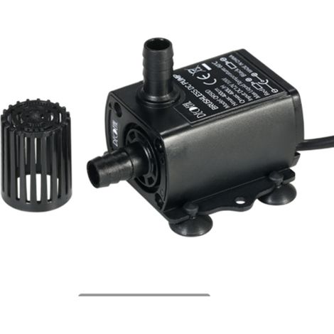 12V 10W Mini-Wasserpumpe, bürstenlos, extrem leise, wasserdicht, 5,5 x 2,1 mm Innengewinde, geeignet für Springbrunnen und Aquarien, Fördermenge 400 l/h, Förderhöhe 400 cm