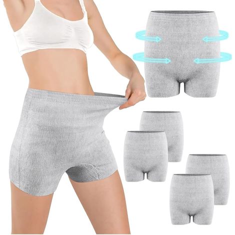 4Pcs Culottes Post Accouchement, Culottes de Maternité Jetables, Slip Jetable Maternité, Incontinence Pregnancy Culottes, Maternité Jetables sous-vêtements pour Le Post Partum et Césarienne