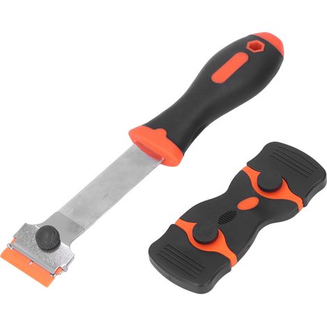 Kit de 32 grattoirs à lames de rasoir avec manche long et lames à double tranchant pour le nettoyage des vitres murales. (1/5)