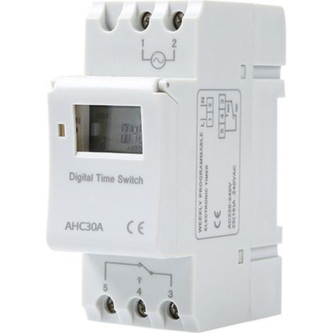 Digitaler Zeitschaltuhr-Programmierer LCD 15A 220V – Wöchentliche Programmierung – DIN-Schienenmontage – LED-Statusanzeige (1/5)