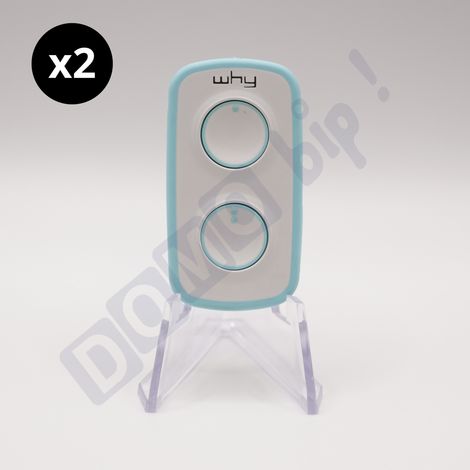 WHY EVO NOA MINI - Lot de 2 Télécommandes universelle 4 boutons Pure Emeraude multi-fréquences 280-868 MHz - Code fixe & rolling code - Ref : 4791047 (1/3)