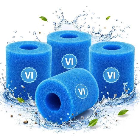 Lot de 4 Filtres Spa Type VI, Cartouche Filtrante Type VI en Mousse 90352E, Filtre Spa Lavable et Réutilisable, pour Bain à Remous, Piscine et Pompe Compatible, 10,6 x 8 cm (1/5)