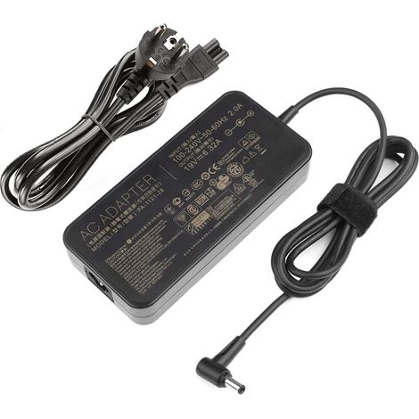 Adaptateur Chargeur AC 19V 6,32A 120W Compatible avec ASUS A15-120P1A PA-1121-28 ADP-120RH B N750 N500 G50 N53S N55 FX504 UX510UW N56J N56VZ Cordon d'alimentation (1/5)