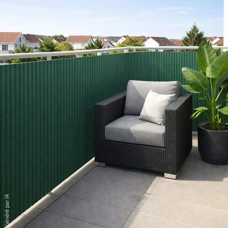 Canisse PVC simple face verte 1 × 5 m avec kit de fixation (1/5)