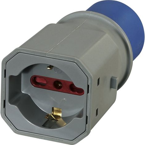 Adattatore Industriale F. Spina 2P con T16A 220V Cee P.schuko 10 e 16 A (1/3)
