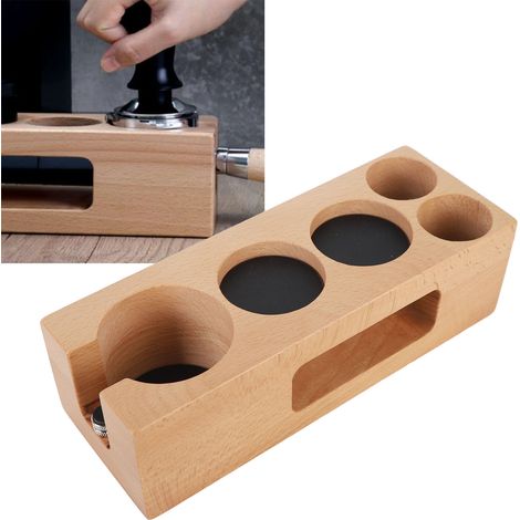 Holzständer für Kaffeetamper, Stoffhammer, Griffhalter, Aufbewahrungsständer, Espressozubehörhalter, 58 mm 5-Loch-Aufbewahrungstamper. (1/5)