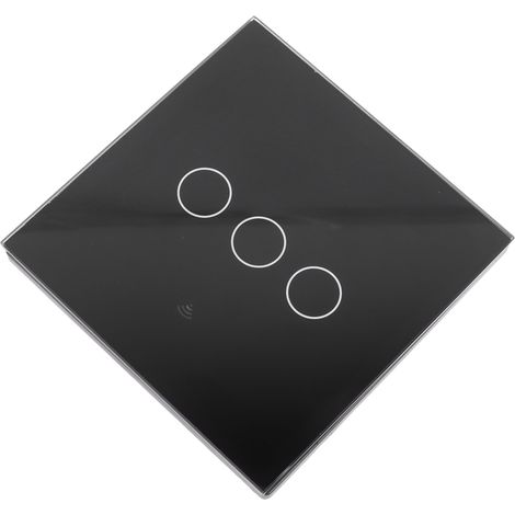 Interrupteur WiFi intelligent Tuya, norme européenne 86, type 3, version monofilaire, noir (1/5)