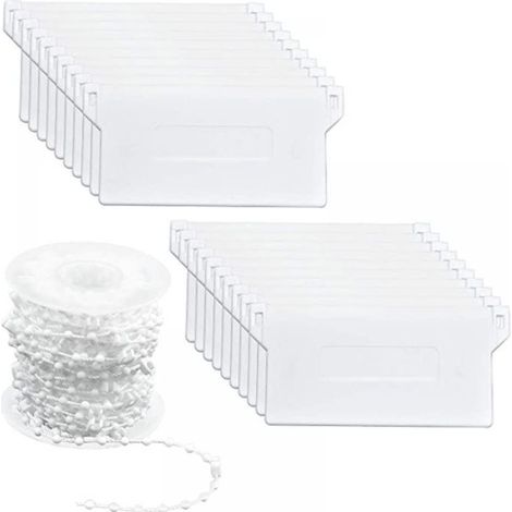 Lattes inférieures de poids de store vertical, 20 pièces, kit de réparation de store de 89 mm (3,5) x 10 m, blanc