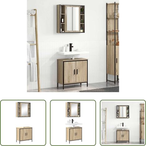 vidaXL Juego de muebles de baño 2 uds. Marrón 60 x 30 x 60 cm (1/5)