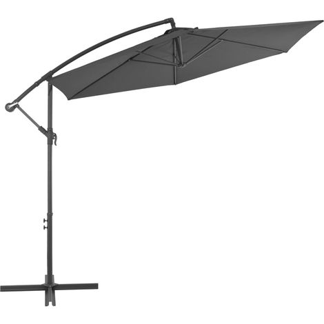Maison Exclusive - Sombrilla voladiza con poste de aluminio gris
