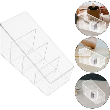 Aufbewahrungsbox für Tee und Kaffee, Aufbewahrungsbox für Teebeutel und Zucker, transparentes Kunststoffset (1 Set)