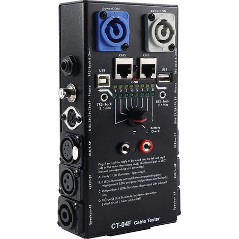 Testeur de câble audio 13-en-1 – 8 voies, LED – Localisateur de fils pour sonorisation et studio (1/5)