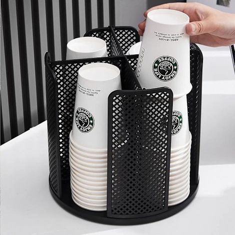Porte-tasses, mugs ou verres à café, couleur blanche, gain de place sur le plan de travail de la cuisine, à la maison ou au bureau.-AquaForge (1/4)