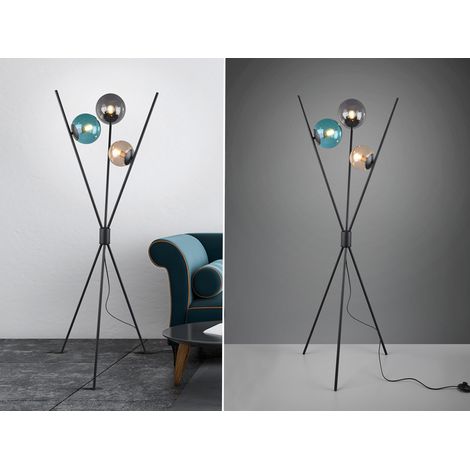 LED Dreibein Stehleuchte mit bunten Glaskugeln, Höhe 156cm (1/5)