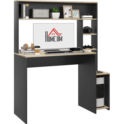 Computertisch mit Ablagen, CPU-Halterung, großer Arbeitsfläche, 114 x 45 x 138 cm
