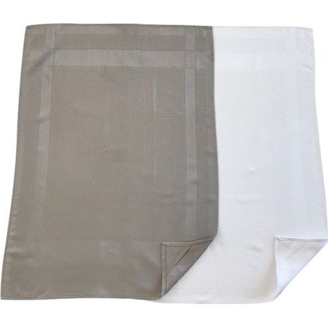 Lot 2 Torchon S/carte Microfibre Gaufre 50x70 1 Blanc+1gris - Tissages De Beaulieu