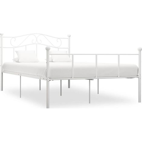 Estructura de cama sin colchón metal blanco 120x200 cm (1/5)