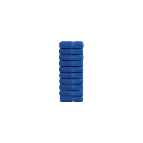 Serviettes d'invités haut de gamme SOLUND, lot de 10. Bleues, 30 x 50 cm, 600 g/m². - Crezuo (1/4)