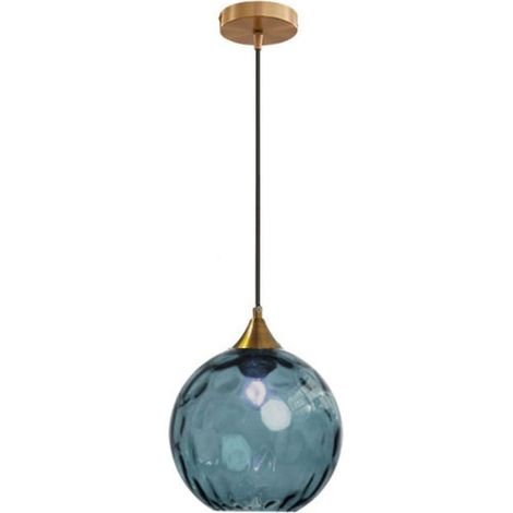 20cm Bleu foncé Globe en verre Suspension Base en bronze doré avec boule de verre Lampe de plafond suspendue pour îlot de cuisine(Bleu foncé) Voir les détails du produit Déposer un avis Poser la 1ère  (1/4)