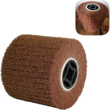 Brosse en Nylon Rouleau de Ponçage Brosse Rouleau de Satin Meuleuse pour le lustrage de métaux bruts pour Machine à Satiner Rouleau Abrasif 120 x 100 mm Grana 120 (1/5)