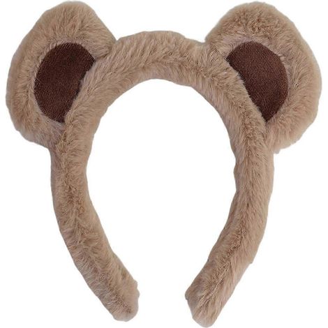 Haarreif mit Bärenohren für Mädchen, Cartoon-Plüsch-Haarreif, Make-up-Gesichtswäsche, Halloween-Cosplay-Haarreif-C (1/5)