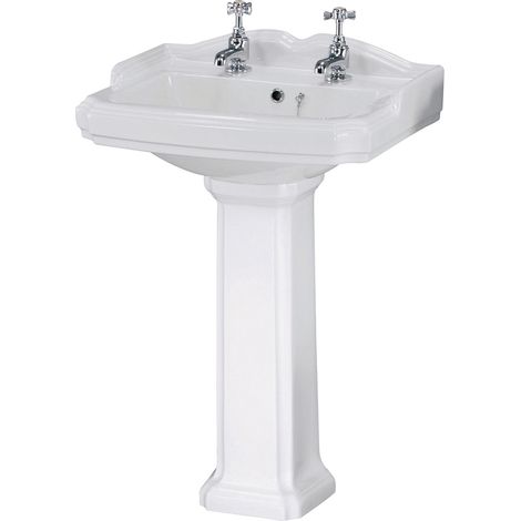 Nuie Legend 590mm Basin and Full Pedestal - CLG004 (1/8)