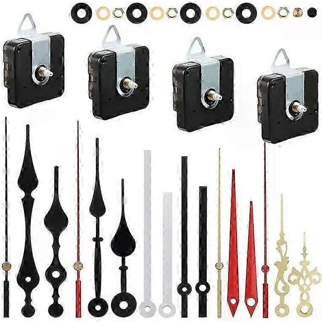 Mécanisme de mouvement d'horloge murale à quartz à monter soi-même (4 pièces), moteur à piles, avec 6 jeux d'aiguilles (13 mm) - JXLGV (1/5)