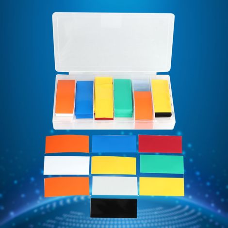 Kit de 280 gaines thermorétractables en PVC pour batteries 18650 avec boîte de rangement (1/5)
