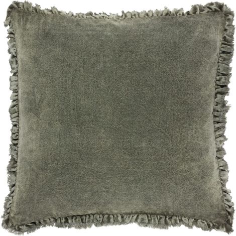 Coussin Rempli De Plumes Velours Coton Lavé Velours Doux Style Décontracté Oreiller Décoratif Mousse 45x45cm (1/5)